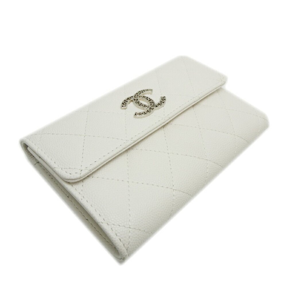 CHANEL Authentic White Caviar Leather Wallet - Picture 3 of 10